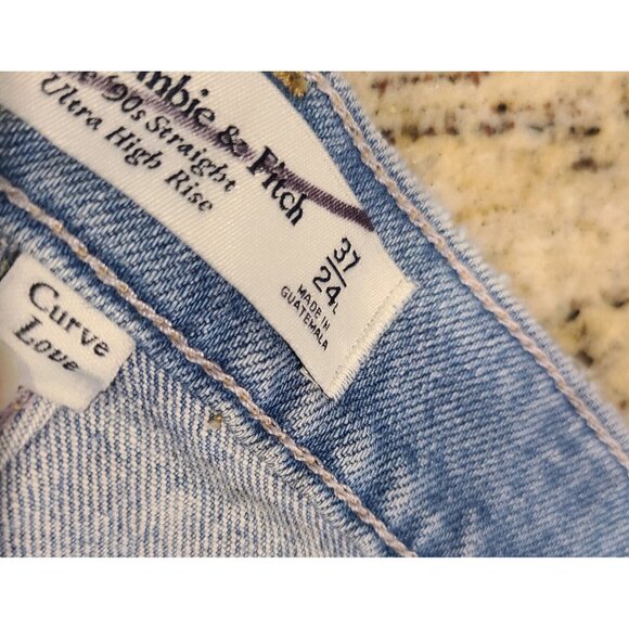 Abercrombie & Fitch The 90s Straight Ultra High Rise Jeans Crossover Size 37/24L - Picture 12 of 16